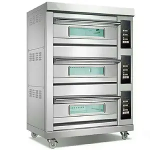 Horno eléctrico/de gas de 6 placas de 3 capas personalizado, horno de pizza grande para el hogar, horno de cocina