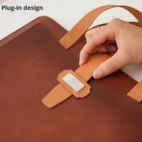 Porte-documents en cuir PU grande capacité avec logo personnalisable pochette épaissie avec boucle pour le stockage des fichiers professionnels et des documents