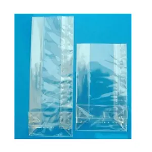 Bolsa de embalaje de plástico opp, bolsa inferior de bloque transparente de bopp, bolsa inferior cuadrada de opp, fuelle de violonchelo, bolsa inferior cuadrada