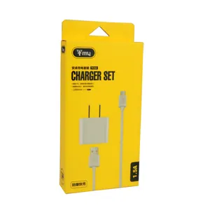 Kotak Kemasan Kabel USB Pengisi Daya Ponsel Cetak Kustom untuk Aksesori Seluler Kotak Kemasan Kertas