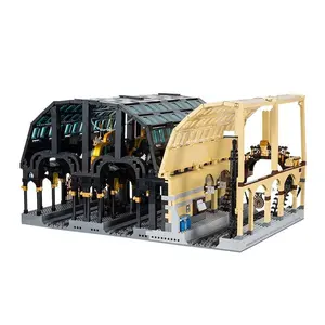 금형 왕 12011 새로운 장난감 영화 블록 매직 월드 기차역 3318 PCS ABS 플라스틱 건설 벽돌 키트 선물