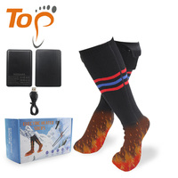 Chaussettes chauffantes électriques rechargeables durables lavables pour l'aventure en plein air, le camping, la chasse, le ski, unisexe, hiver