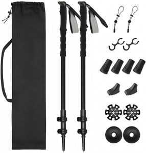 Bastón de Senderismo Telescópico Ligero de Aleación de Aluminio con Bloqueo Rápido Externo, Bastón de Trekking para Escalada, Caminata Nórdica - Product Image 1