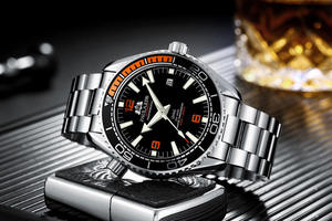 Montre de sport squelette automatique mécanique de luxe en acier inoxydable avec aiguilles lumineuses, étanche et réserve de marche - Product Image 5