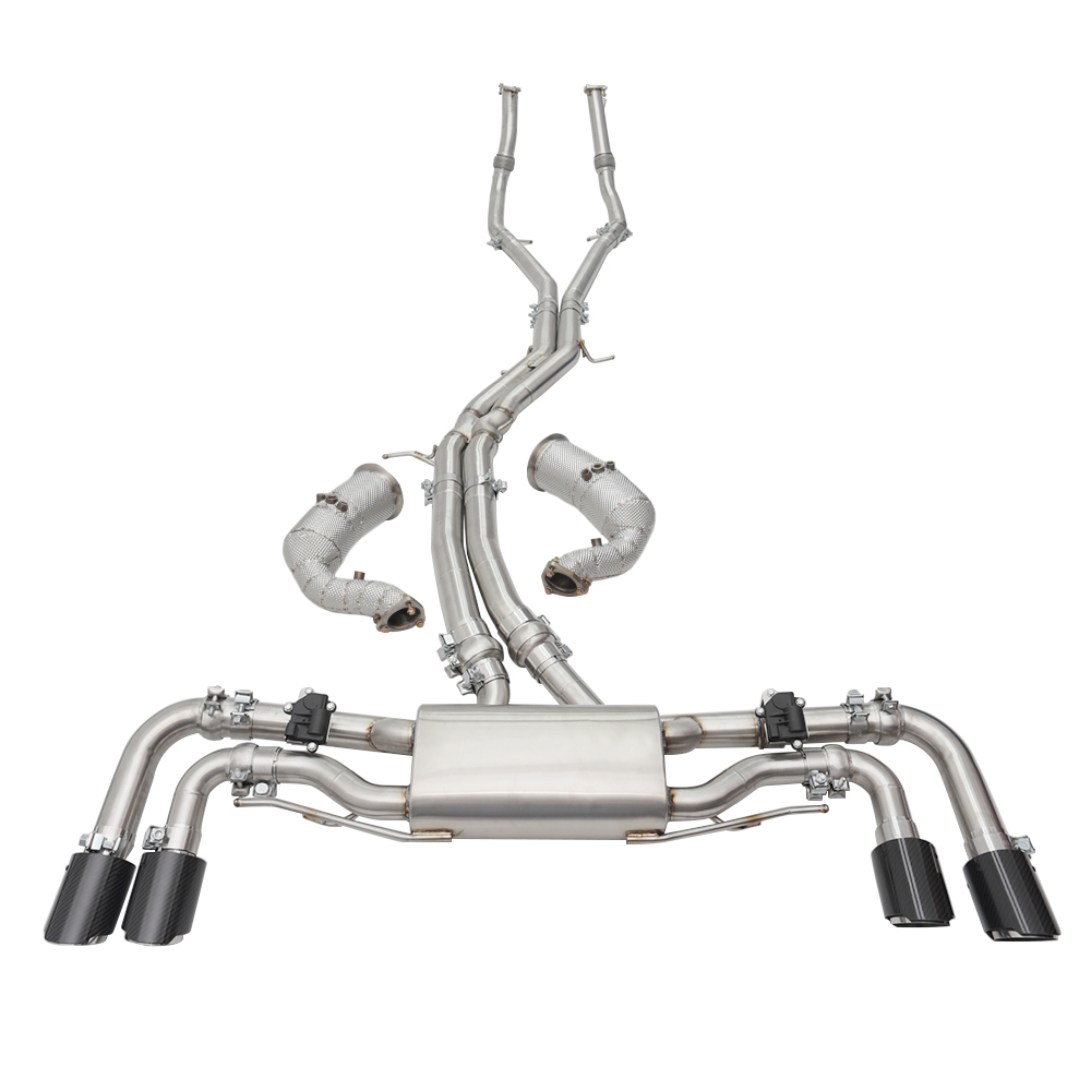 VantaFlow Stainless Steel 304 Full Exhaust System for Porsche Cayenne GTS 4.0T 2017-2019 Mirror Polished 1.5mm Thickness High Temp TIG