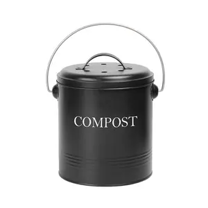 Customized Compost Pail Galvanized Kitchen Metal Compost pail Bin For Food Waste