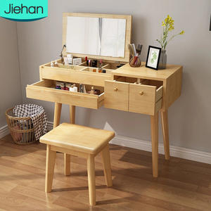 Table de toilette moderne et abordable avec rangement, <span class=keywords><strong>coiffeuse</strong></span> en <span class=keywords><strong>bois</strong></span> pour filles, commode vintage simple avec miroir pour chambre à coucher - Product Image 1