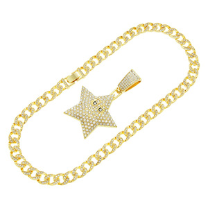 Collar con Colgante en Forma de Estrella de Diseño Personalizado, Estilo Hiphop, para Hombre, Joyería de Moda, Venta al Por Mayor, Gran Venta 2026 - Product Image 5