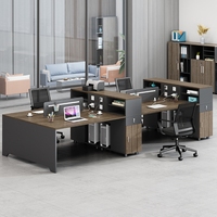Bureau intégré-Table de bureau Cabinet-Bureau minimaliste moderne avec cloison et rangement
