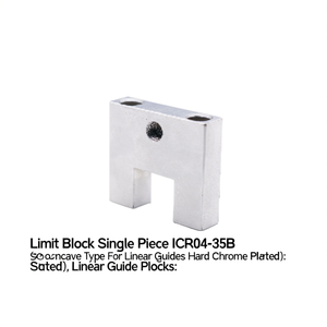 บล็อกจำกัดระยะแบบชิ้นเดียว ICR04-35B แบบเว้า สำหรับรางเลื่อน ชุบโครเมียมแข็ง - Product Image 2