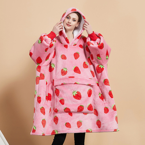 Factory Wearable <strong>Blanket</strong> <strong>Hoodie</strong> for Adults Sherpa All Patterns <strong>Oversized</strong> Sweatshirt <strong>Hoodie</strong> <strong>Blanket</strong> with Pockets for Winter - Product Image 2