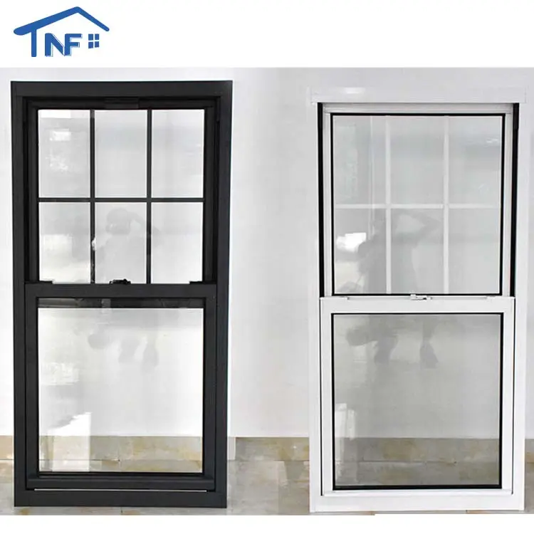 Finestre scorrevoli verticali con schermo con finestre scorrevoli in alluminio nero americano finestre con vetri scorrevoli verticali