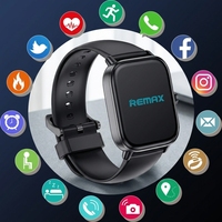 Jam Tangan Pintar Remax Watch20 Layar Sentuh TFT Persegi Tahan Air Pelacak Kebugaran Pengisian Daya Magnetis untuk Android