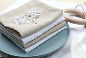 100% ผ้าลินินฝรั่งเศสผ้าเช็ดปาก/พิมพ์ผ้าเช็ดปาก/มือ hemstitch ปักผ้าเช็ดปาก - Product Image 3