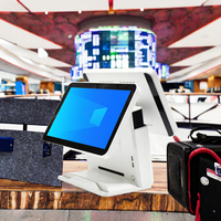Système de point de vente (PDV) OEM avec double écran 15,6 pouces, processeur I3, caisse enregistreuse pour restaurant, Windows/Android, écran tactile 10 points, thermique