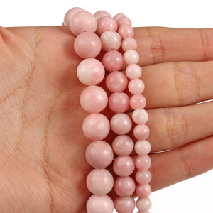 Perles rondes en <span class=keywords><strong>opale</strong></span> <span class=keywords><strong>rose</strong></span> lisse de 6/8/10mm pour la fabrication de bracelets de bijoux à bricoler soi-même vente en gros - Product Image 6