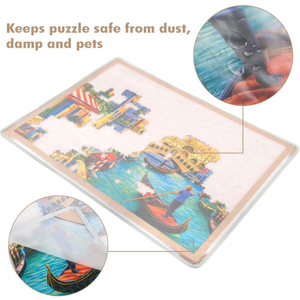 Portable Foldable Wooden Felt Jigsaw <b>Puzzle</b> Board with <b>Sorting</b> <b>Trays</b> for Adults Family Game - Product Image 4