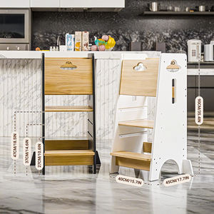 Tabouret de cuisine en bois réglable à 3 niveaux Super Stable Toddler Standing Tower Helper High Chair & Booster for Kids - Product Image 6