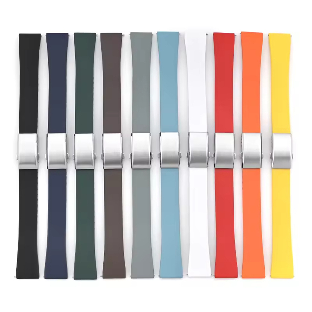 Mingfung Popular Fashion Luxury High Quality Custom Color FKM Rubber Watch Strap Elastic Breathable 100% QC Inspected Cartie