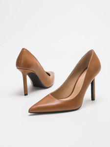 1211M-2 Chaussures Femme Escarpins Marron Sophistiqués avec Talon Aiguille Élégant de 9,5 cm de Hauteur Fermeture à Enfiler Bout Pointu Intemporel - Product Image 3