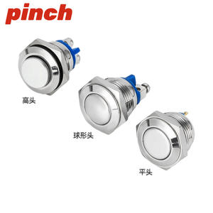 Pinch Metal Push <b>Button</b> Switch 12/16/19mm IP65 10A 12V Round Head Mechanical Car Horn Use - Product Image 1