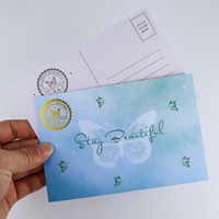 Carte postale personnalisée A6 4x6 5x7 pouces 300gsm 600gsm, lot de cartes postales personnalisées, impression couleur intégrale avec dorure à chaud et emballage