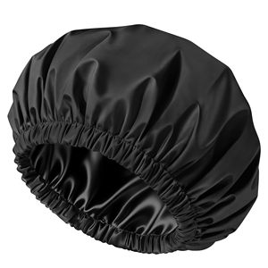 Bonnets <span class=keywords><strong>de</strong></span> Douche Réutilisables en Satin <span class=keywords><strong>de</strong></span> Luxe Imperméables pour Femmes, Bonnets <span class=keywords><strong>de</strong></span> Douche à Double Couche avec Conception Élastique pour Toutes les Coiffures - Product Image 1