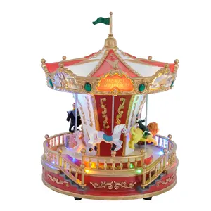 Tanzendes Pferd Kunststoff Weihnachten LED Licht Karussell Spieluhr Weihnachts geschenk & Kunst handwerk WEIHNACHTS DEKORATION