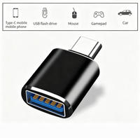 Adaptateur OTG USB-C vers USB 3.0 en alliage d'aluminium noir, convertisseur Type-C mâle vers USB-A femelle pour ordinateur portable et téléphone portable, neuf