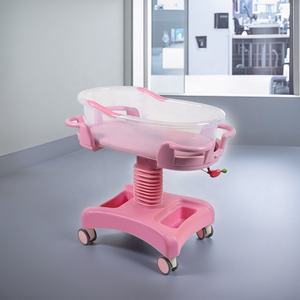 Cuna Plegable de Acero Inoxidable y ABS para Bebés, Resistente, con Ruedas, para Uso Médico en Obstetricia y Ginecología - Product Image 4