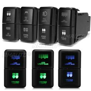 <b>12V</b> Car Dual LED <b>Light</b> Bar Rear Spot <b>Light</b> On-Off Push <b>Switch</b> Button <b>Light</b> Button for Toyota Landcruiser Prado Hilux Reiz - Product Image 1