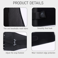 Ceinture lombaire de soutien 2+1 barres, noire, élastique, légère, durable, réglable, pour la protection de la taille lors de la musculation et des exercices