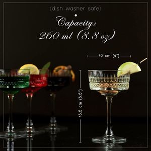 Custom 8.8Oz/260Ml Long Stem Glassware Vintage <b>Coupe</b> <b>Champagne</b> Cocktail Martini Wine <b>Glasses</b> - Product Image 4
