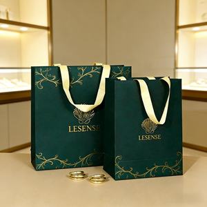 Sacs d'emballage écologiques de luxe, logo personnalisé imprimé, sacs en papier kraft pour vêtements, chaussures, <span class=keywords><strong>mini</strong></span>-cadeaux avec poignée - Product Image 1