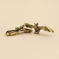 Statue de chauve-souris antique en bronze, petits ornements, figurines miniatures de chauve-souris de montagne en cuivre massif, sculpture artisanale en laiton, décoration