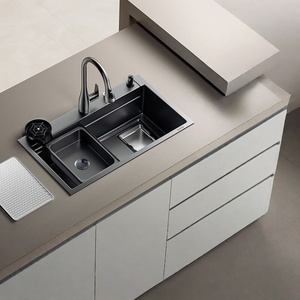 Kitchen sink 304 stainless steel wash basin large single sink sink volcanic pattern integrated wash basin - Product Image 2