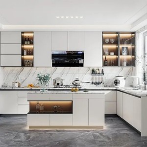 Set di Mobili da Cucina di Alta Gamma con Mensole Aperte per Villa, Penthouse e Showroom - Product Image 5
