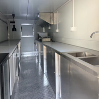 Fourgonnette Food Truck Compacte avec Comptoir de Service Pliable, Cuisinière, Évier et Étagère de Rangement pour Petits Entrepreneurs Alimentaires