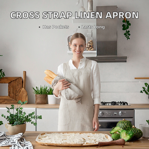 Delantal de Lino y Algodón con Tirantes Cruzados en la Espalda, sin Mangas, para Floristas, con Bolsillos - Product Image 2