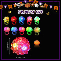 Anneaux en caoutchouc LED lumineux et clignotants multicolores pour fêtes, Halloween, Thanksgiving, remise des diplômes