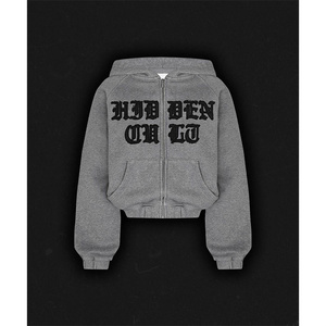Custom High Quality 100% Cotton Embroidered Patch Logo Jogger Set Unisex Vintage Style Sweatpants and Hoodie <strong>Tracksuit</strong> - Product Image 2