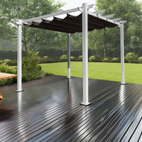 Auvent en polycarbonate blanc moderne de style européen E-shine, de haute qualité, résistant aux intempéries, en alliage d'aluminium, pour meubles d'extérieur