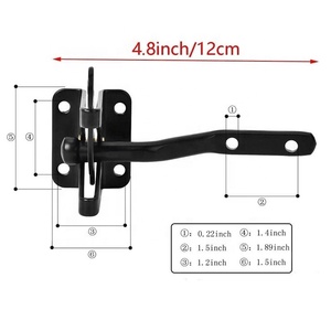 Hillmaster hàng rào phụ kiện Vườn Hồ Bơi gỗ hàng rào màu đen kim loại autolock cổng Latch khóa - Product Image 4