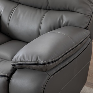 Hot Selling Hohe Qualität Niedriger Preis Echtes Leder Drehbarer manueller Recliner Anpassbarer Lounge-Stuhl aus grauem Leder - Product Image 3