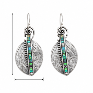 Orecchini Pendenti Lunghi con Foglie Arcobaleno Astratte e Perline a Zigzag per Donne - Product Image 5