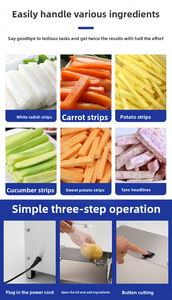 Коммерческая электрическая овощерезка из нержавеющей стали автоматическая машина для резки картофеля, редиса, огурцов и картофеля фри - Product Image 3