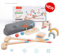 Mini ensemble de golf en bois pour enfants ensemble de golf miniature d'intérieur jouets de sport avec balles et clubs