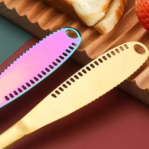 Couteau à beurre en gros, couteau à fromage perforé, couteau à dessert, couteau à confiture en acier inoxydable, couteau à pain, outils de cuisine - Product Image 4