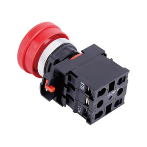 ELEWIND Interruptor de Botón Pulsador Tipo Hongo de 22mm 1NO1NC Momentáneo o de Retención para Voltaje de 220V 3A - Product Image 1