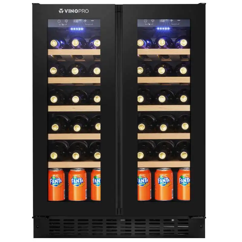 Vinopro 96L compresor eléctrico Mini bodega refrigerador 28 botellas de doble zona pequeña nevera integrada cerveza enfriador de vino